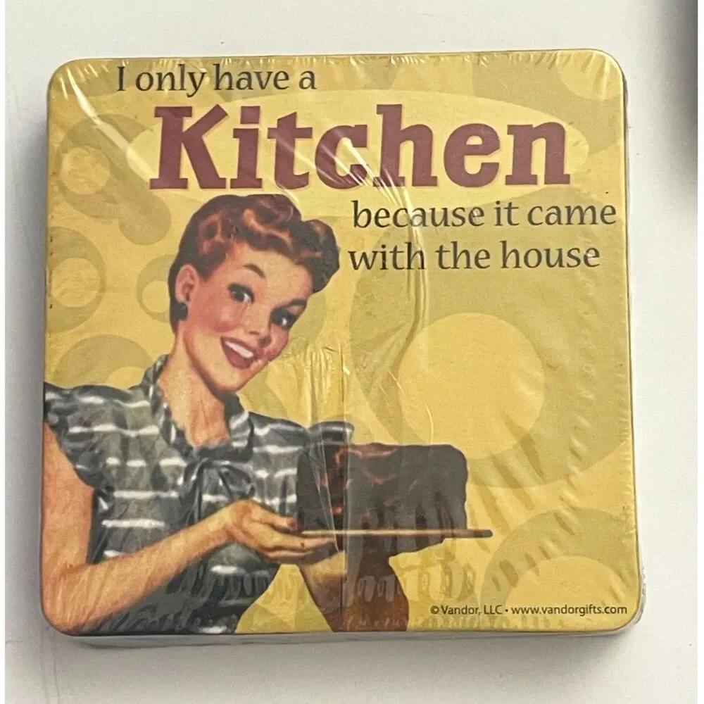 Lot 2 Sets of Vintage Funny House Wife, tradwife, Mom Coasters 12 Total NOS New
